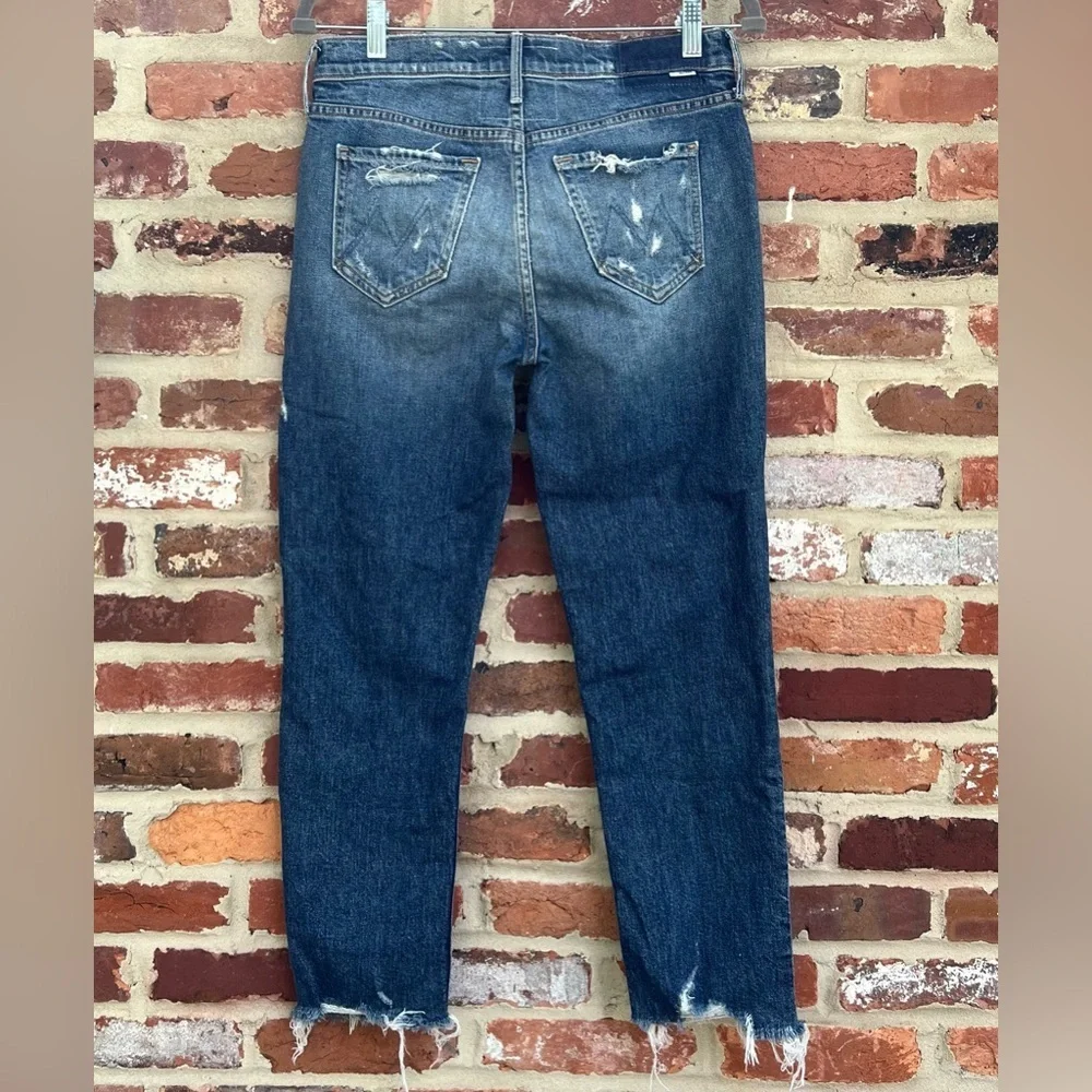 MOTHER The Sinner Jeans Ice Cream, You Scream Size 25 Distressed Mid-Rise Denim - Picture 5 of 15